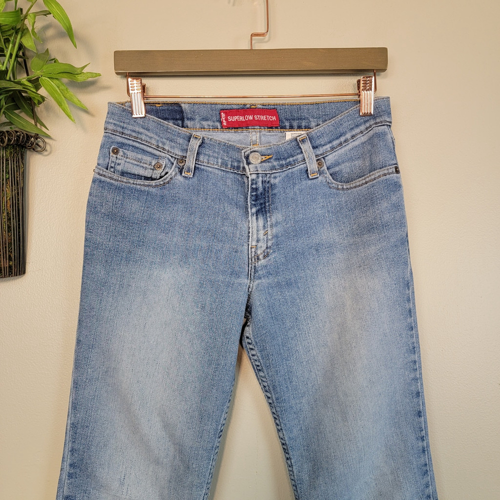 Vintage Levi's 518 Super Low Stretch Boot Cut Bootcut Medium Wash 5 S Jeans Y2K - Picture 4 of 11